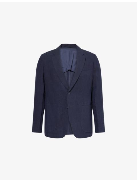 Tailored Single-Breasted Linen Blazer