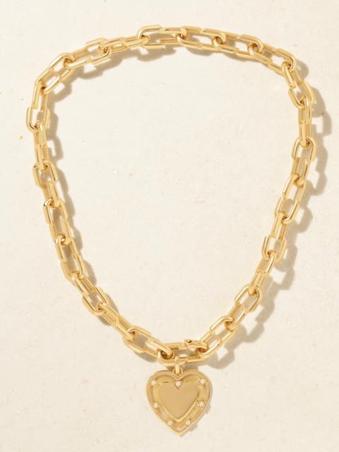 Heart Token Love Medium 18-karat Gold Diamond Necklace