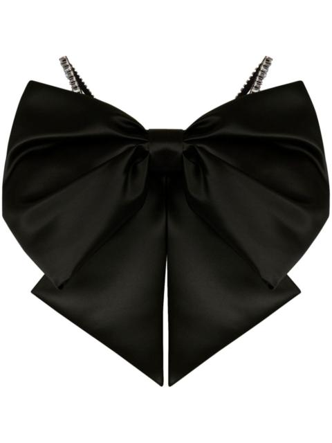 bow-detail crystal-embellished crop top