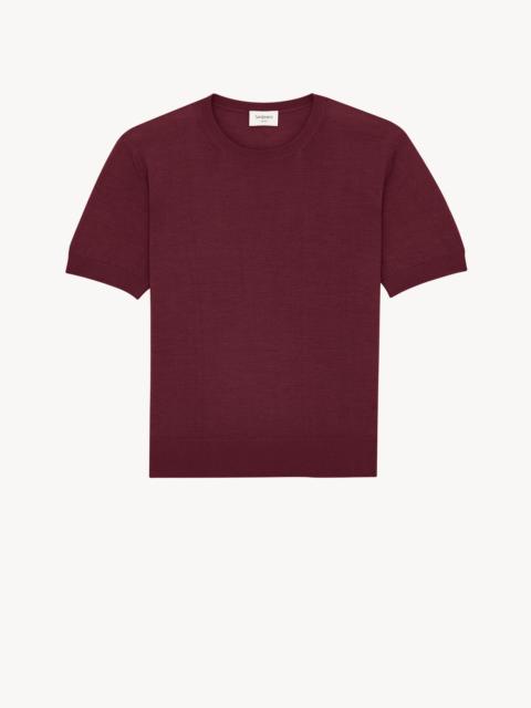 CREWNECK T-SHIRT IN CASHMERE, WOOL, AND SILK