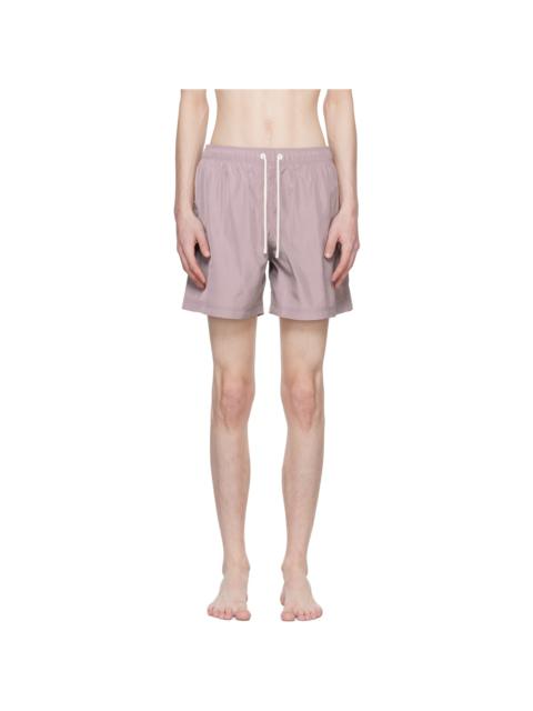 Purple Embroidered Swim Shorts