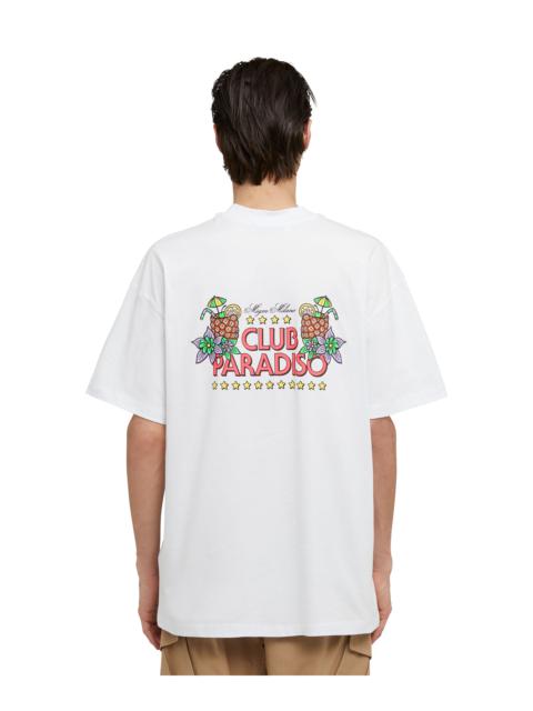 Cotton crewneck t-shirt with "club paradiso" graphic