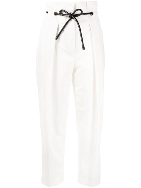 high-waisted tailored trousers