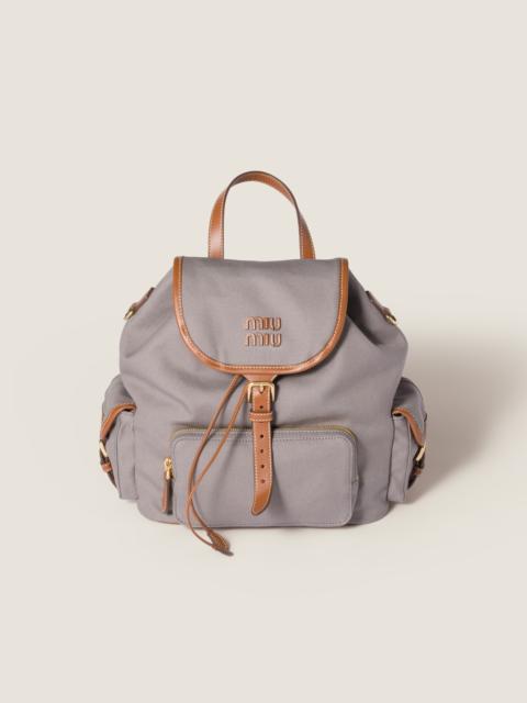 Canvas and leather backpack