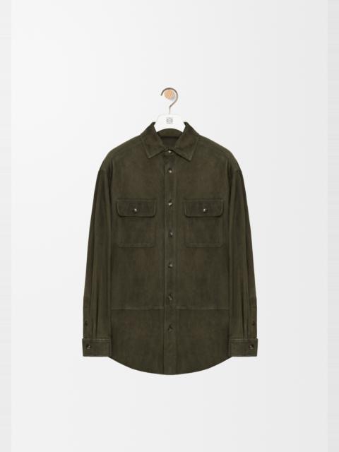 Overshirt in suede goatskin