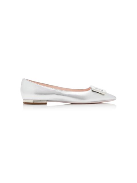 Gommettine Metallic Leather Flats silver