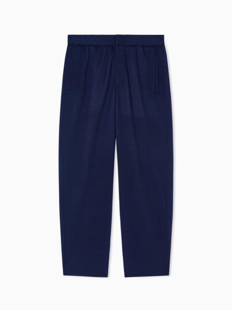 WOOL DOUBLE JERSEY FLAT-FRONT TROUSERS