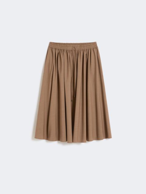 Woollen cloth midi skirt - HAZELNUT BROWN