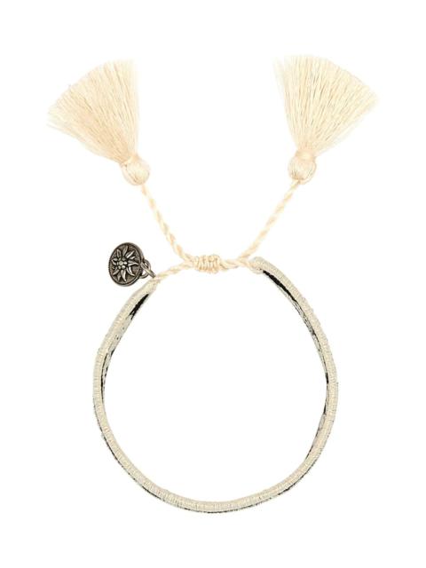 Two-tone Suede And Fabric Bracelet