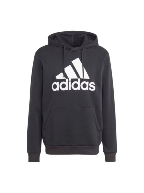 adidas Fleece Big Logo Hoodie 'Black' IB4024