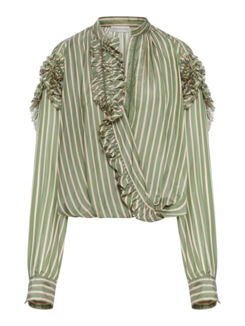 STRIPED BLOUSE WITH RUFFLES