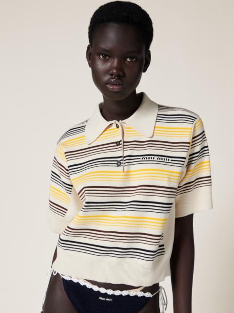 Cotton knit polo shirt