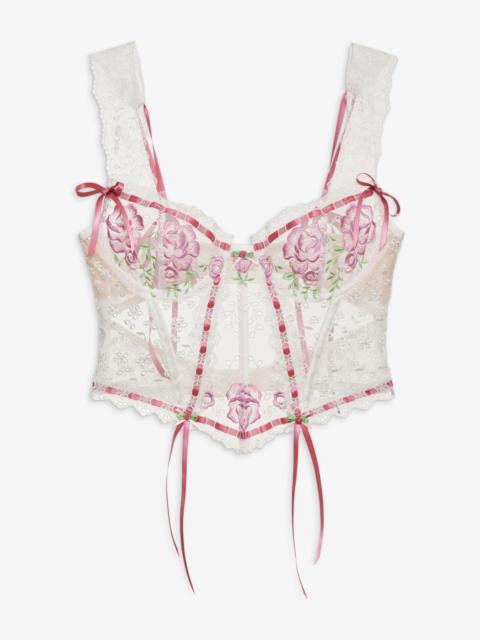 Rose Milk Eyelet Bustier