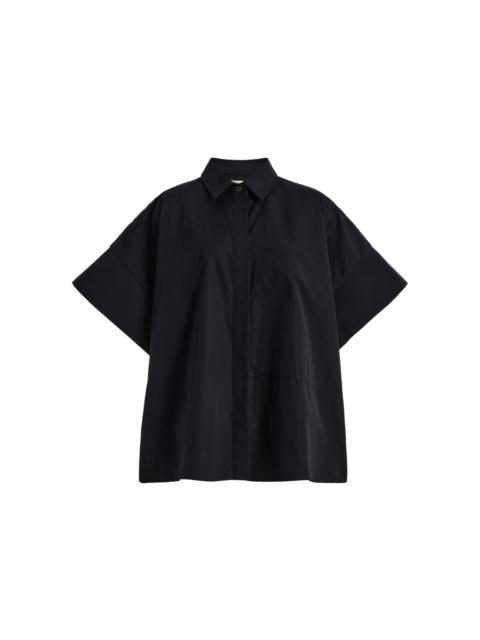 Boxy Cotton Poplin Shirt black