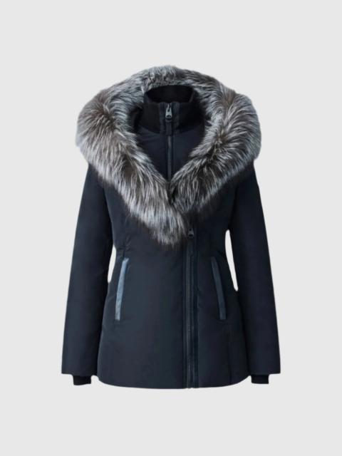 ADALI Down coat with silver fox fur Signature Mackage Collar