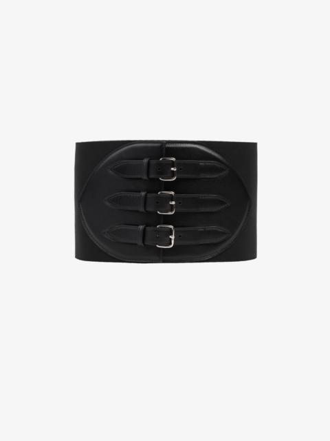 CORSET ELASTIQUE BELT IN STRETCH AND CALFSKIN