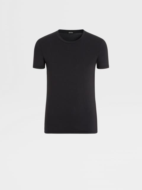 BLACK STRETCH COTTON T-SHIRT
