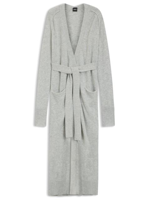 MELANGE-CASHMERE CARDIGAN WITH BELT