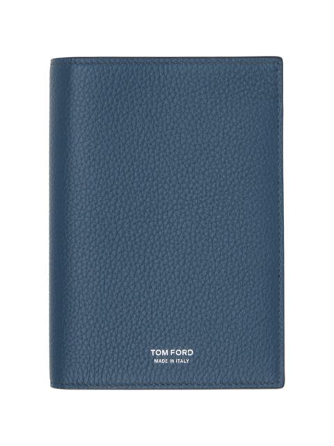 Blue Soft Grain Leather T Line Passport Holder