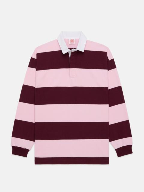 MADE-IN-USA PINK GUARD STRIPE COTTON RUGBY