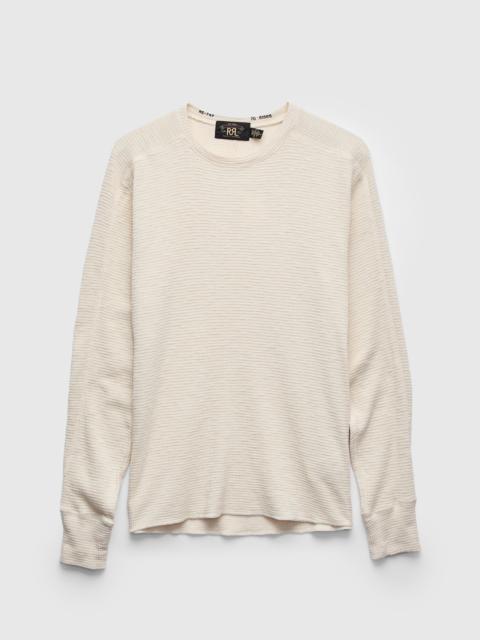 Waffle-Knit Thermal Long-Sleeve in Paper White