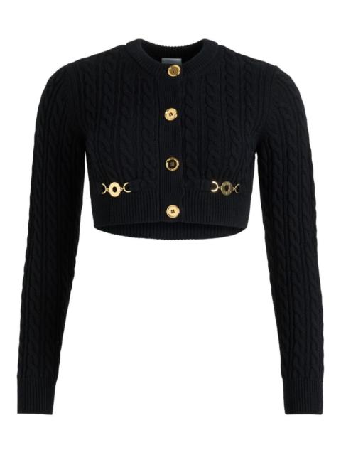 cable-knit buttoned cardigan