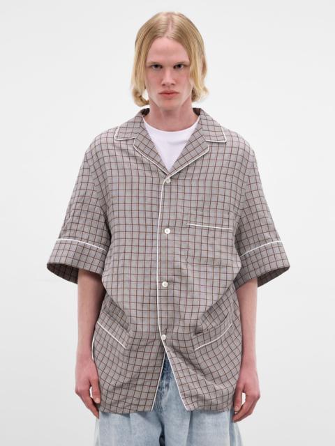 Gray Plaid Oversized Pajama Shirt