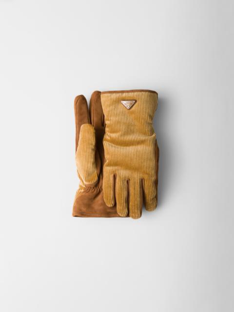 Corduroy gloves