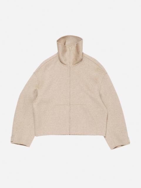 Wool zip jacket - Oatmeal melange