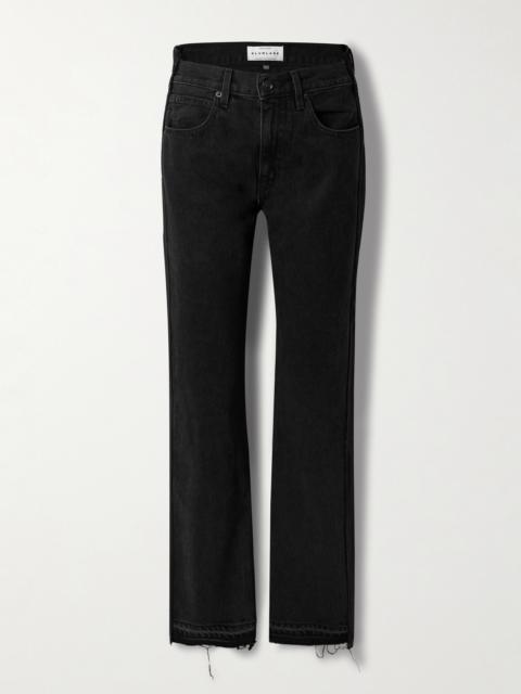 London Frayed Paneled High-rise Straight-leg Organic Jeans