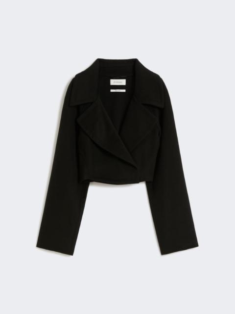 Short pure wool outerwear - black