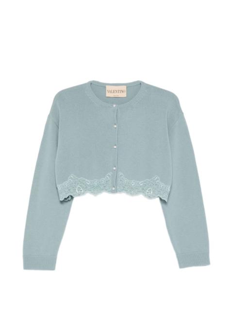 lace-trim cropped cardigan