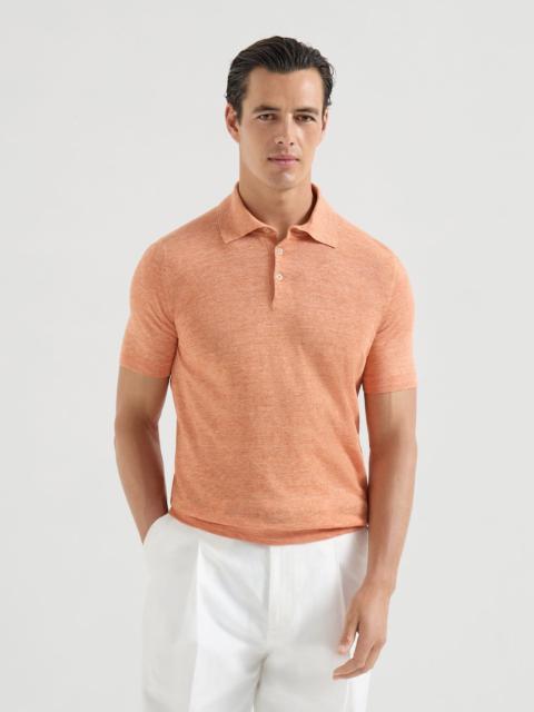 Linen and cotton knit polo