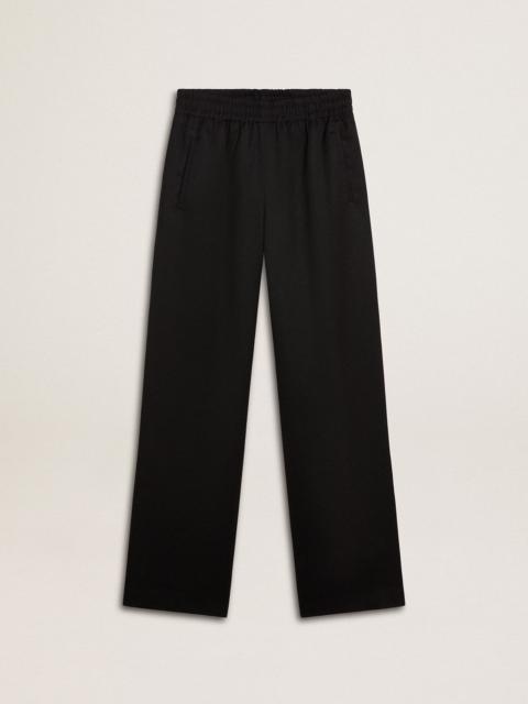 Women’s black lightweight wool joggers