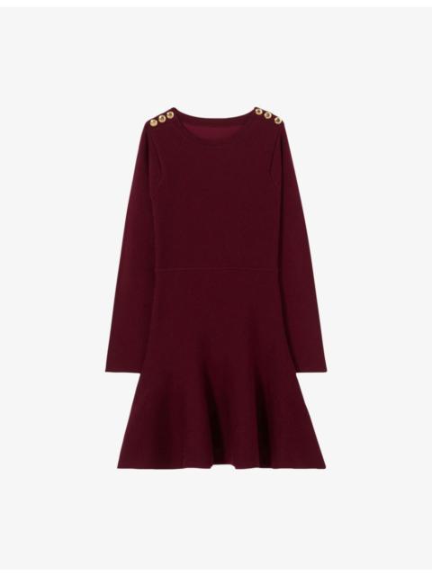 Skater Round-Neck Knitted Mini Dress