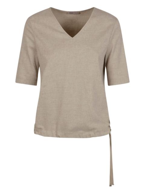 V-neck side-tie top