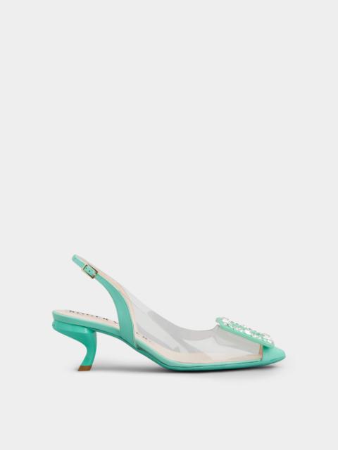 Virgule Strass Buckle Slingback Pumps in PVC