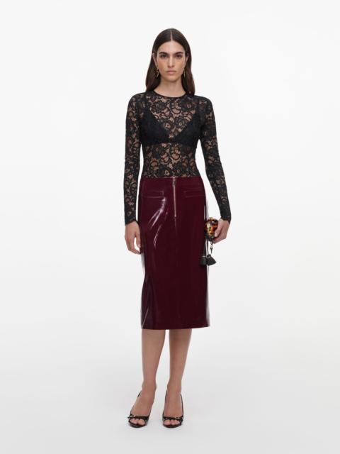 Purple Faux Leather Skirt