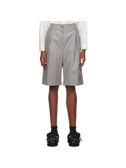 Gray Gardener Faux-Leather Shorts