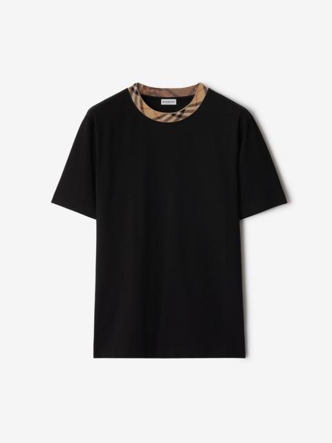 Check Trim Cotton T-shirt