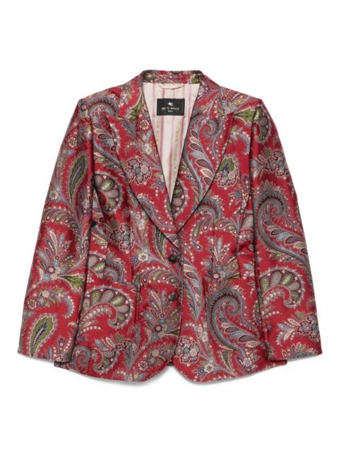 paisley-pattern single-breasted blazer