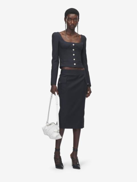 Pinstriped Fitted Jacket