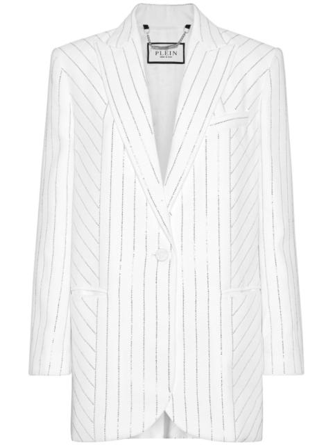 crystal-pinstripe cady blazer