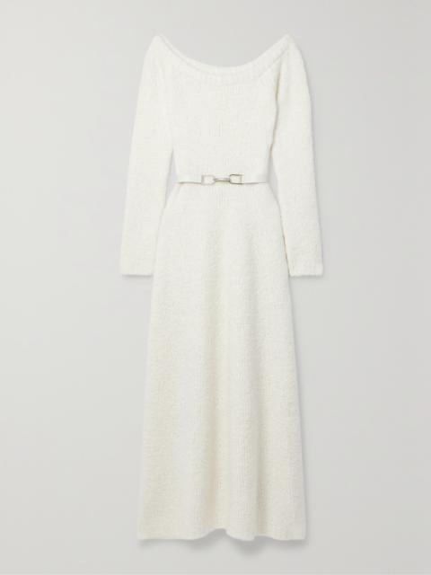 + Net Sustain Gertrude Belted Organic Cashmere And Silk-blend Bouclé Maxi Dress