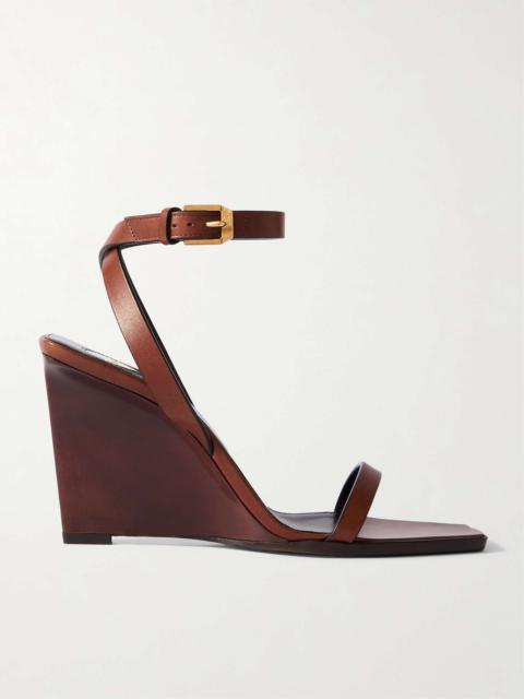 May leather wedge sandals Brown