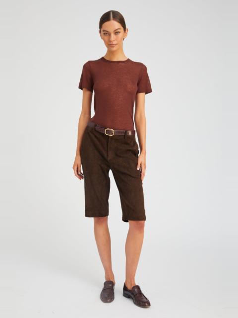 AMERICANO SUEDE BERMUDA TROUSER SHORTS