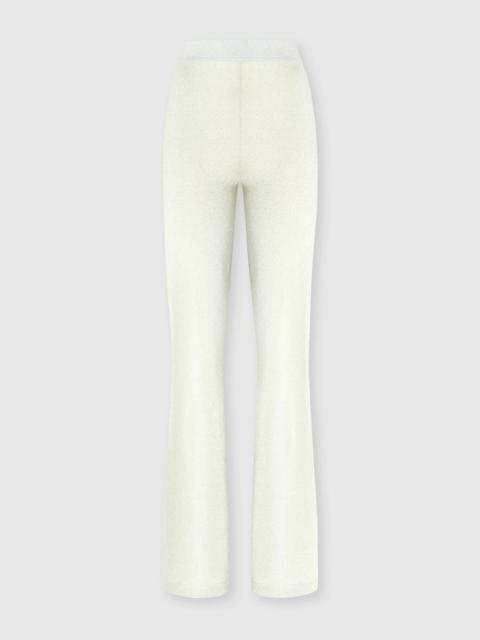 Straight trousers in lamé viscose