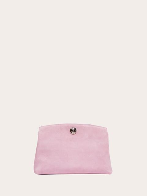 PUSHLOCK POUCH PINK SUEDE