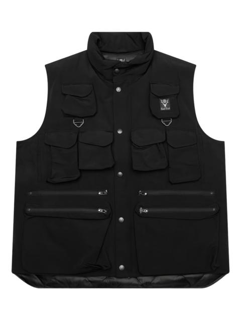 multi-pocket zip-up gilet