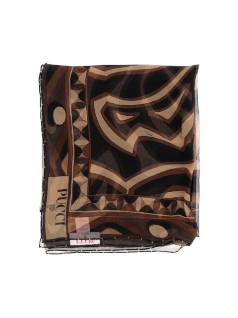 geometric-print silk scarf